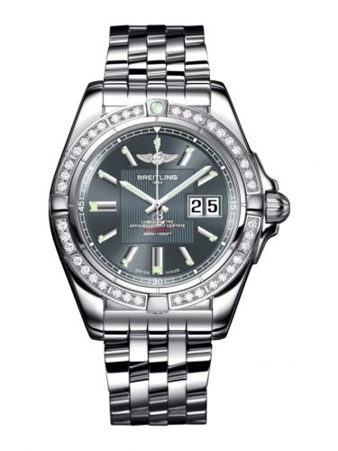 Breitling Galactic 41 Stainless Steel Diamond Tomcat Gray Bracelet