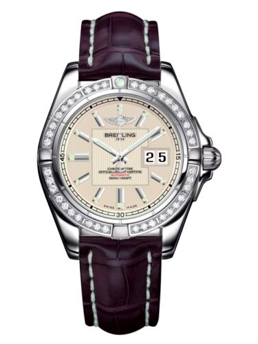 Breitling Galactic 41 Stainless Steel Diamond Sierra Silver Croco