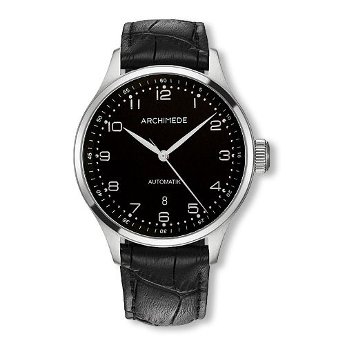 Archimede Klassik 42 Stainless Steel Black Black Leather