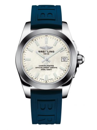 Breitling Galactic 36 Stainless Steel SleekT Pearl Rubber