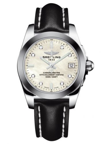 Breitling Galactic 36 Stainless Steel SleekT Pearl Diamond Calf