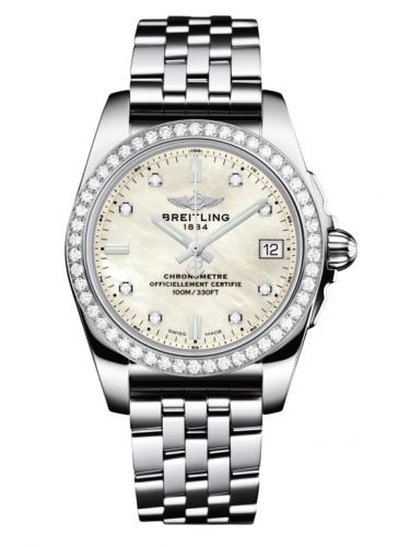 Breitling Galactic 36 Stainless Steel Diamond Pearl Diamond Bracelet