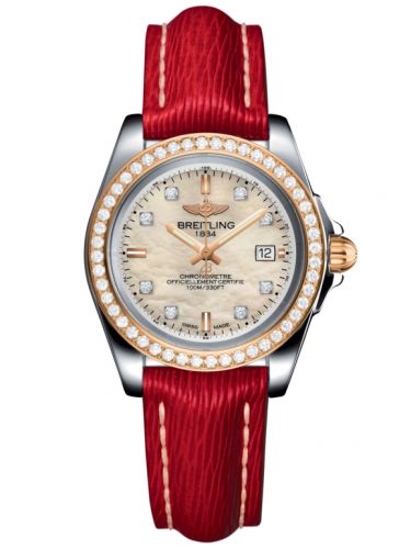 Breitling Galactic 32 Sleek Edition Stainless Steel Rose Gold Diamond Pearl Diamond Sahara