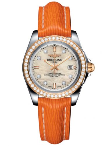 Breitling Galactic 32 Sleek Edition Stainless Steel Rose Gold Diamond Pearl Diamond Sahara