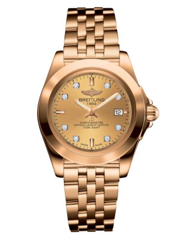 Breitling Galactic 32 Sleek Edition Rose Gold Golden Sun Diamond Bracelet