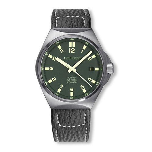 Archimede OutDoor 39 Protect Stainless Steel Green Leather