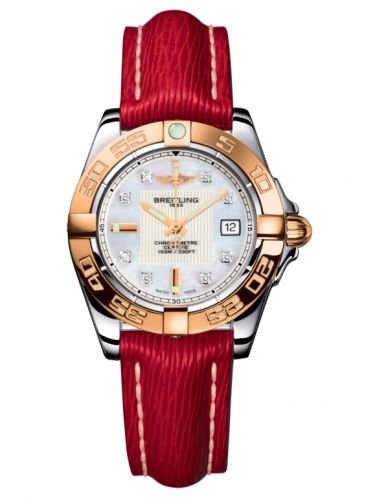 Breitling Galactic 32 Stainless Steel Rose Gold Pearl Diamond Sahara