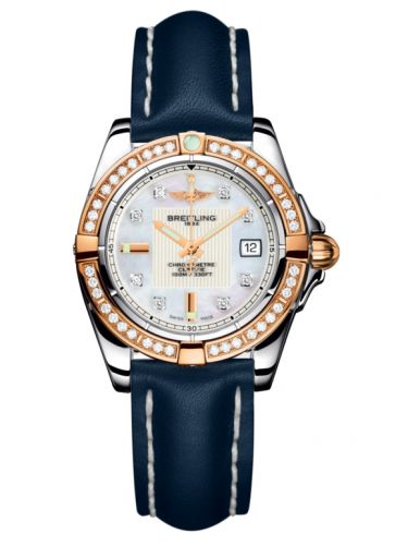 Breitling Galactic 32 Stainless Steel Rose Gold Diamond Pearl Diamond Calf