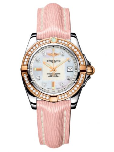 Breitling Galactic 32 Stainless Steel Rose Gold Diamond Pearl Diamond Sahara