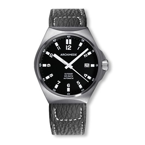 Archimede OutDoor 39 Protect Stainless Steel Black Leather