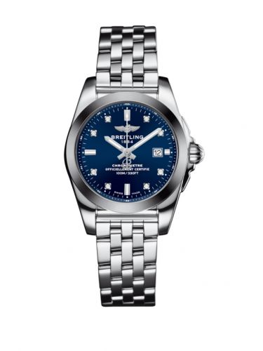 Breitling Galactic 29 Stainless Steel Horizon Blue Diamond Bracelet
