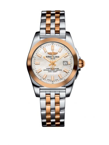 Breitling Galactic 29 Stainless Steel Rose Gold Pearl Bracelet