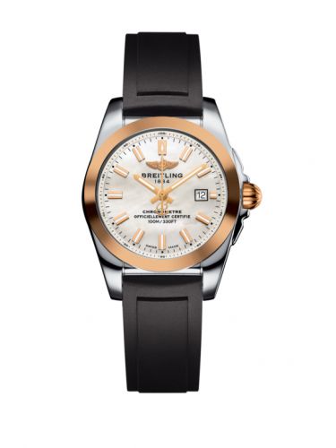 Breitling Galactic 29 Stainless Steel Rose Gold Pearl Rubber