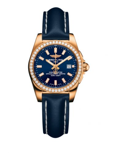Breitling Galactic 29 Rose Gold Diamond Horizon Blue Calf
