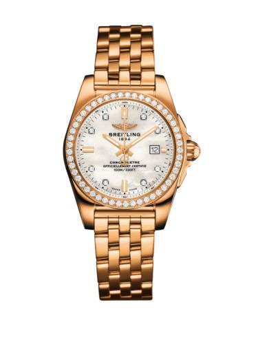 Breitling Galactic 29 Rose Gold Diamond Pearl Diamond Bracelet