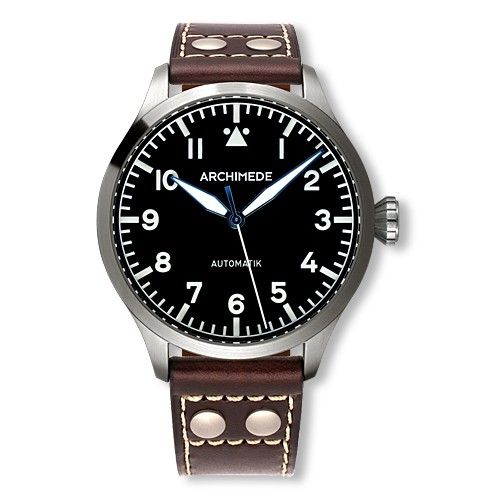 Archimede Pilot 45 Automatic Stainless Steel Black