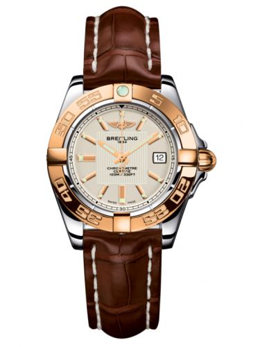Breitling Galactic 32 Stainless Steel Rose Gold Sierra Silver Croco