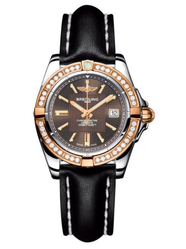 Breitling Galactic 32 Stainless Steel Rose Gold Diamond Solar Bronze Calf