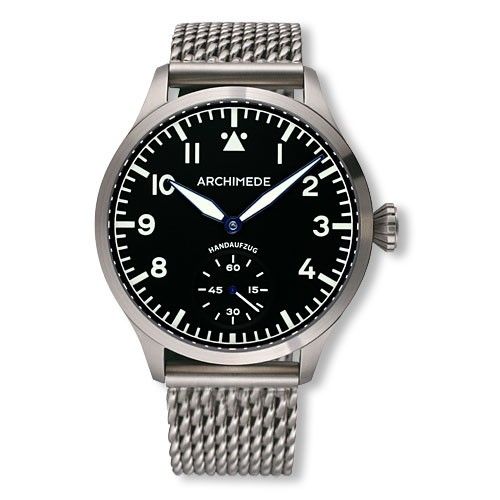 Archimede Pilot 45 KS Stainless Steel Black Bracelet