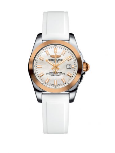 Breitling Galactic 29 Stainless Steel Rose Gold Pearl Rubber