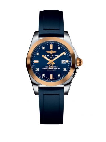 Breitling Galactic 29 Stainless Steel Rose Gold Horizon Blue Diamond Rubber