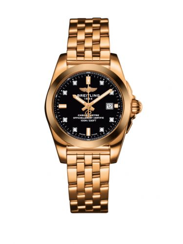 Breitling Galactic 29 Rose Gold Trophy Black Diamond Bracelet