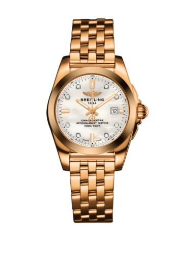 Breitling Galactic 29 Rose Gold Pearl Diamond Bracelet