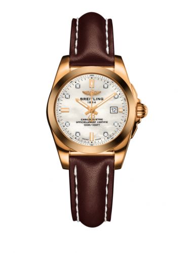 Breitling Galactic 29 Rose Gold Pearl Diamond Calf