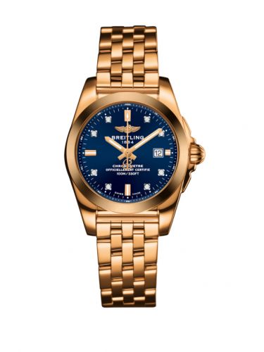 Breitling Galactic 29 Rose Gold Horizon Blue Diamond Bracelet