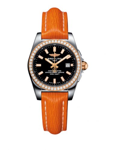 Breitling Galactic 29 Stainless Steel Rose Gold Diamond Trophy Black Sahara