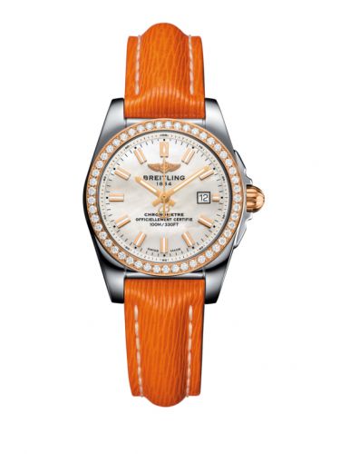 Breitling Galactic 29 Stainless Steel Rose Gold Diamond Pearl Sahara