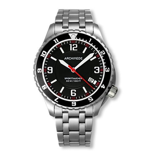 Archimede SportTaucher GMT Stainless Steel Black Bracelet