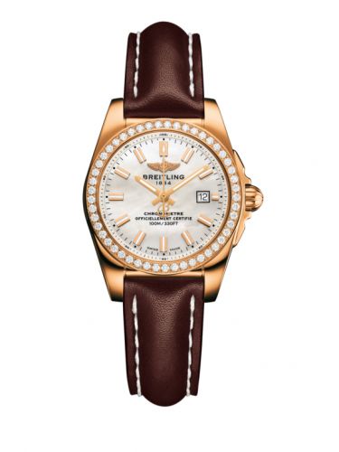 Breitling Galactic 29 Rose Gold Diamond Pearl Calf