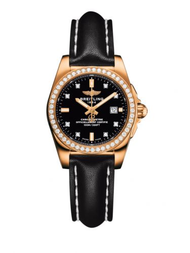 Breitling Galactic 29 Rose Gold Diamond Trophy Black Diamond Calf