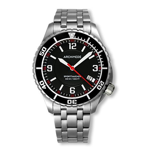 Archimede SportTaucher Stainless Steel Black Bracelet