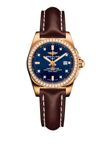 Breitling Galactic 29 Rose Gold Diamond Horizon Blue Diamond Calf
