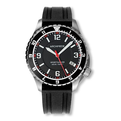Archimede SportTaucher GMT Stainless Steel Black Rubber
