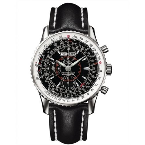 Breitling Montbillant Datora Black Calf