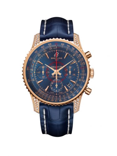 Breitling Montbrillant 01 Red Gold Diamondworks Aurora Blue Croco