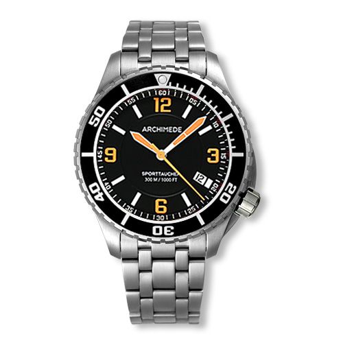 Archimede SportTaucher Stainless Steel Black Bracelet