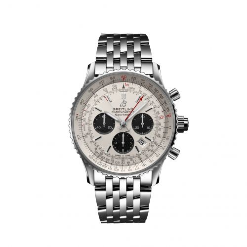 Breitling Navitimer Rattrapante Stainless Steel Silver Alligator Bracelet