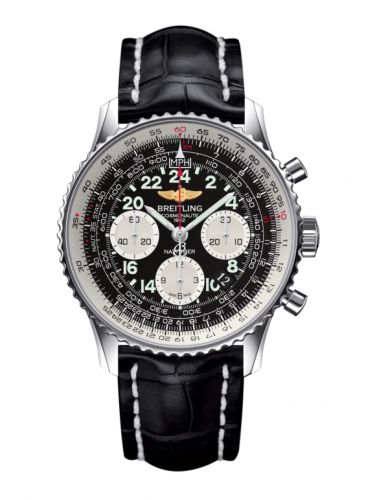 Breitling Cosmonaute Stainless Steel Black Croco