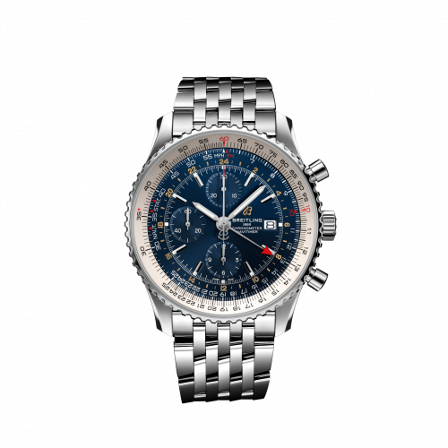Breitling Navitimer 1 Chronograph GMT Stainless Steel Blue Bracelet
