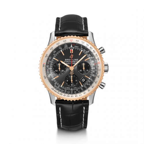 Breitling Navitimer 1 B01 Chronograph 43 Stainless Steel Red Gold Grey Croco Folding