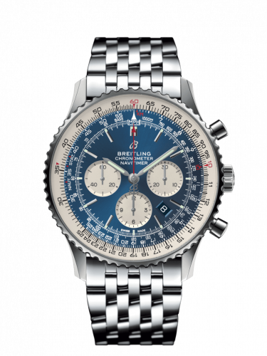 Breitling Navitimer 1 B01 Chronograph 46 Stainless Steel Aurora Blue Bracelet