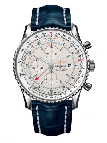 Breitling Navitimer World Stainless Steel Silver Croco Pin