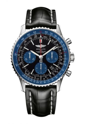 Breitling Navitimer 01 43 Stainless Steel Blue Edition Croco Pin