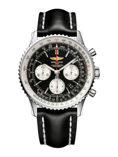 Breitling Navitimer 01 43 Stainless Steel Black Calf Pin