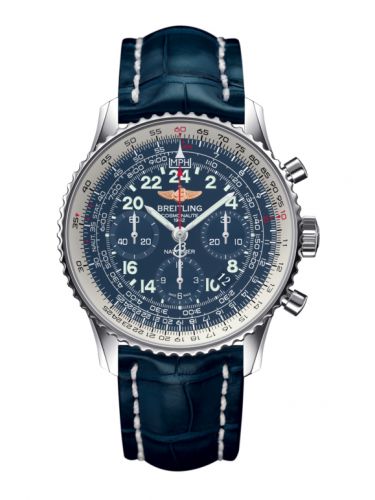 Breitling Cosmonaute Stainless Steel Blue Croco