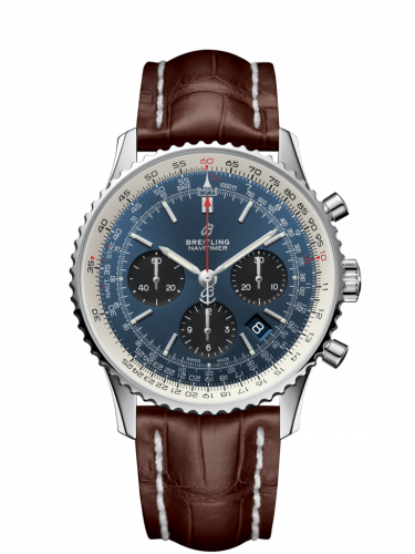 Breitling Navitimer 1 B01 Chronograph 43 Stainless Steel Blue Croco Pin